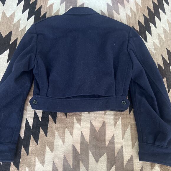 French Military Wool Jacket Navy Crop Small 1950s Vintage CDG Balenciaga Design - Picture 12 of 16